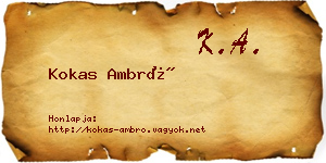Kokas Ambró névjegykártya